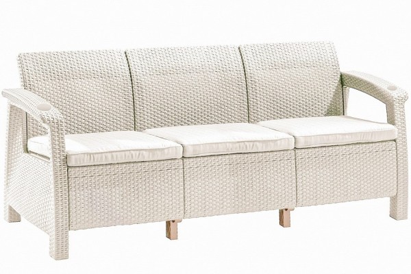 Трёхместный диван  Yalta Sofa 3 Seat белый купить в Сочи