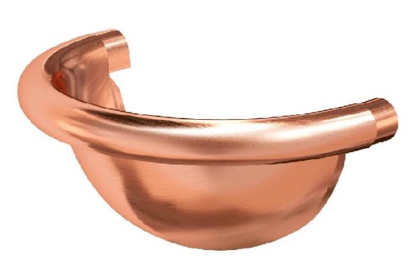 Водосток Aquasistem, система 125x90 - Заглушка желоба полукруглая медная d125мм купить в Сочи