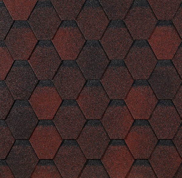 Гибкая черепица EURASIA Docke, Коллекция ШЕСТИГРАННИК Красный купить в Сочи