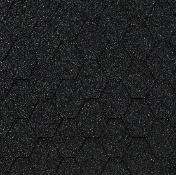 Гибкая черепица EURASIA Docke, Коллекция ШЕСТИГРАННИК Чёрный купить в Сочи