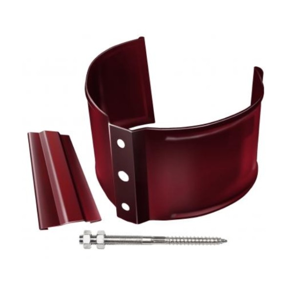 Водосток Grand Line 125x90 – Кронштейн трубы на камень RAL 3005 купить в Сочи