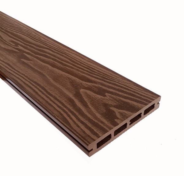 Террасная доска из ДПК Terrapol Смарт 3D Пустотелая с пазом Орех Милано купить в Сочи