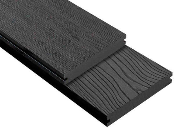 Террасная доска ДПК Outdoor 3D полнотелая STORM/OCEAN BLACK черная купить в Сочи