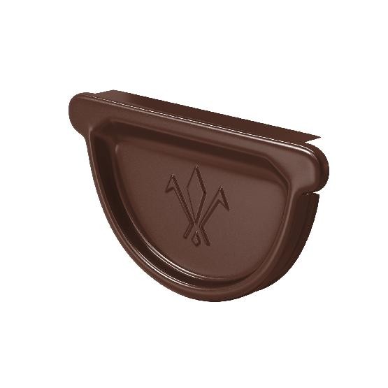 Водосток Aquasistem, система 125x90 - Заглушка универсальная с резиновым уплотнителем RAL 8017 Коричневый купить в Сочи