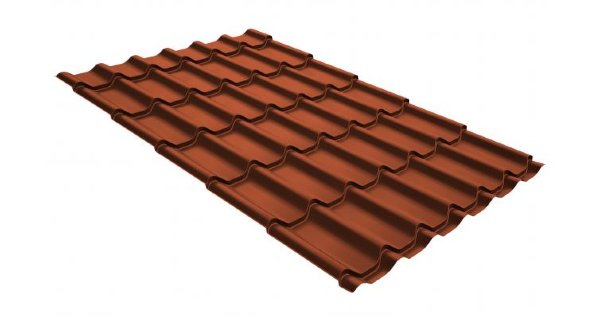 Металлочерепица классик GL 0,5 GreenCoat Pural RR 750 кирпично-красный (RAL 8004 терракота) купить в Сочи