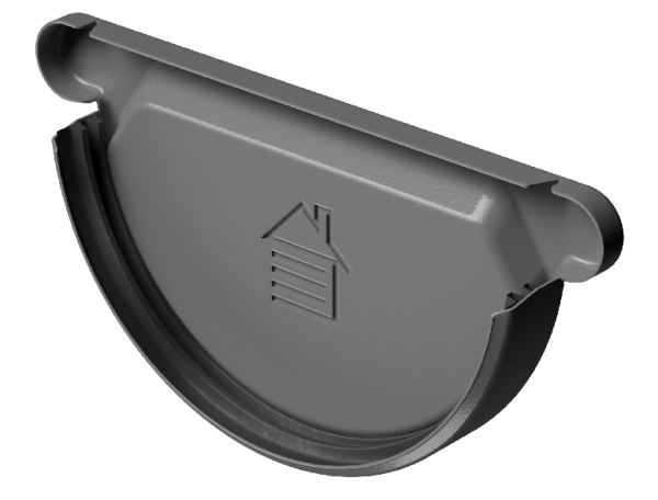 Заглушка желоба D125 Döcke STAL PREMIUM Графит, (RAL 7024) купить в Сочи