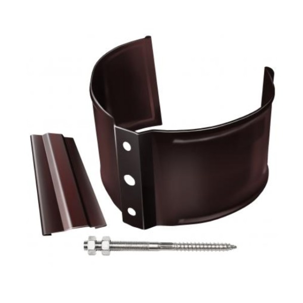 Водосток Grand Line 150x100 – Хомут трубы (на кирпич) RAL 8017 купить в Сочи