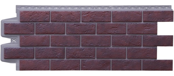 Фасадная панель Grand Line Состаренный кирпич Элит кофе (жжёный), ШОВ темно-бежевый купить в Сочи