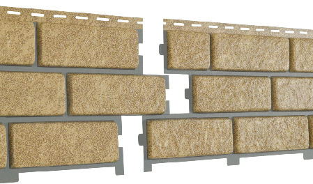 Фасадная панель Ю-Пласт Стоун Хаус Кирпич с декорированным швом Песочный купить в Сочи