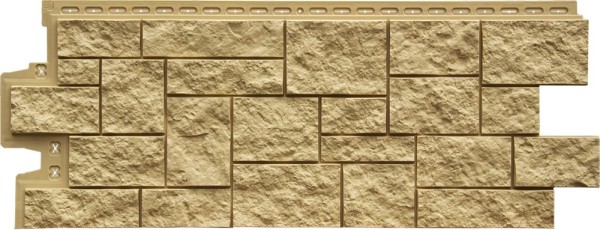 Фасадная панель Grand Line Дикий камень Стандарт песочный купить в Сочи