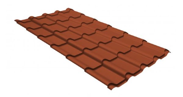 Металлочерепица камея GL 0,5 GreenCoat Pural RR 750 кирпично-красный (RAL 8004 терракота) купить в Сочи
