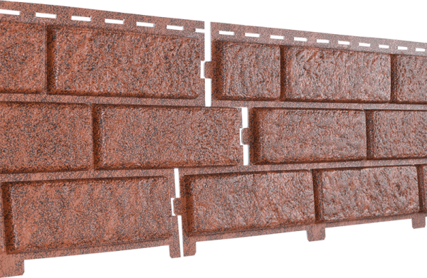 Фасадная панель Ю-Пласт Стоун Хаус Кирпич Красный купить в Сочи