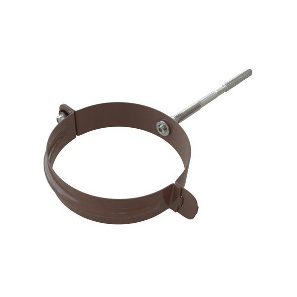 Водосток Альта-Профиль Метал – Хомут трубы металлический (коричневый) купить в Сочи