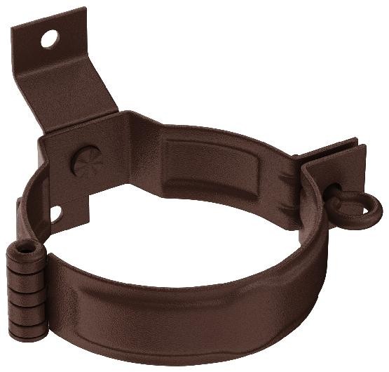 Водосток Aquasistem, Система 125x90 - Декоративный хомут трубы под дерево с комплектом крепления RAL 8017 Коричневый matt купить в Сочи