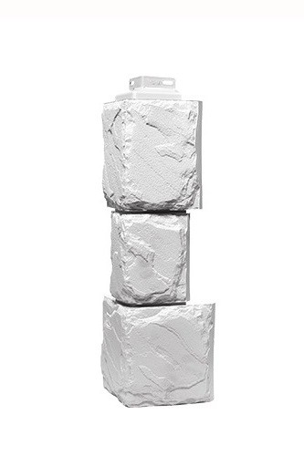 Угол Фасайдинг Серия «Камень крупный»  Мелованный белый купить в Сочи