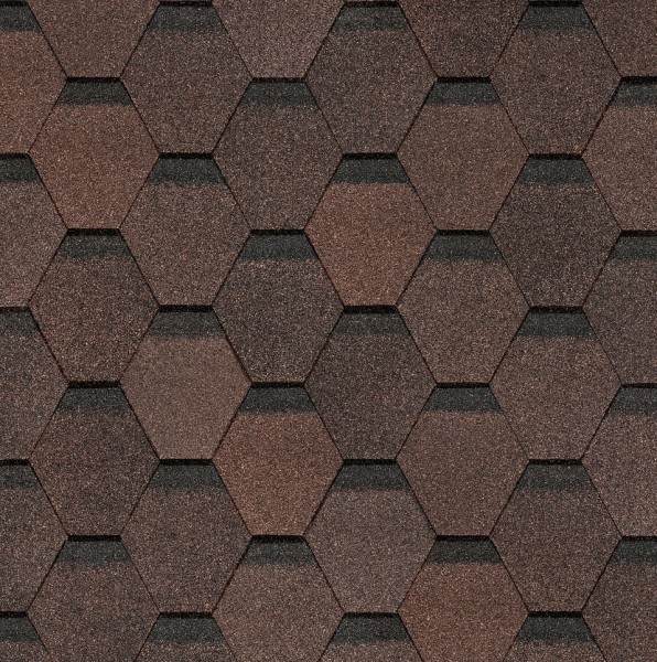 Гибкая черепица Docke, коллекция Шестигранник Коричневый купить в Сочи