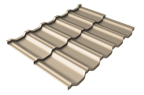 Металлочерепица модульная Квинта Uno Grand Line c 3D резом 0,5 Satin RAL 1015 светлая слоновая кость купить в Сочи