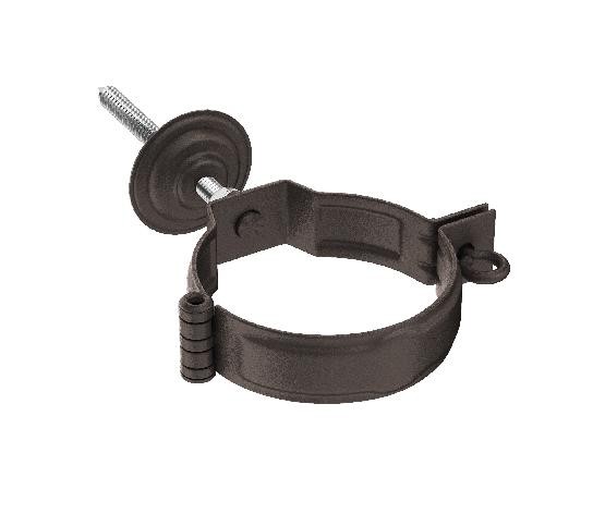 Водосток Aquasistem, Система 125x90 - Декоративный хомут трубы под метиз с комплектом крепления RR 32 Тёмно-коричневый matt купить в Сочи