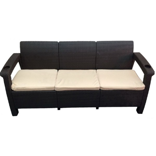 Трёхместный диван  Yalta Sofa 3 Seat венге купить в Сочи