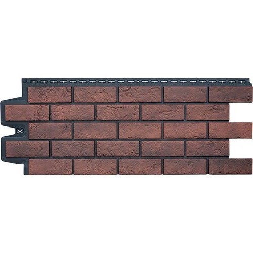 Фасадная панель Grand Line Состаренный кирпич Элит кофе (жжёный), ШОВ черный купить в Сочи