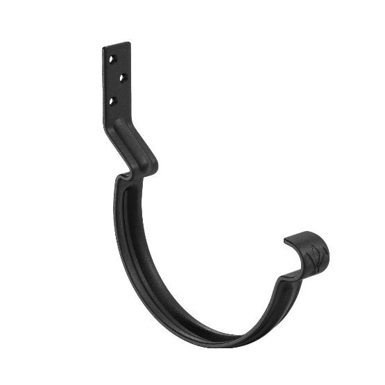 Водосток Aquasistem, система 125x90 - Крюк крепления желоба короткий RAL 9005 Чёрный купить в Сочи