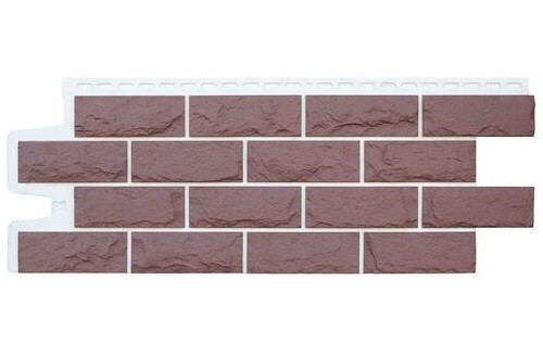 Фасадные панели Grand Line Колотый Камень Каштан, Шов белый купить в Сочи