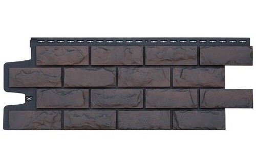 Фасадные панели Grand Line Колотый Камень Трюфель, Шов черный купить в Сочи