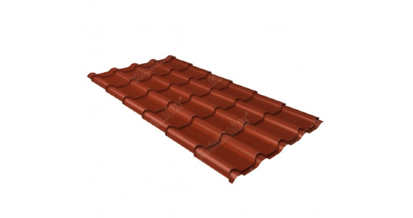 Металлочерепица камея 0,5 Satin RAL 8004 терракота купить в Сочи