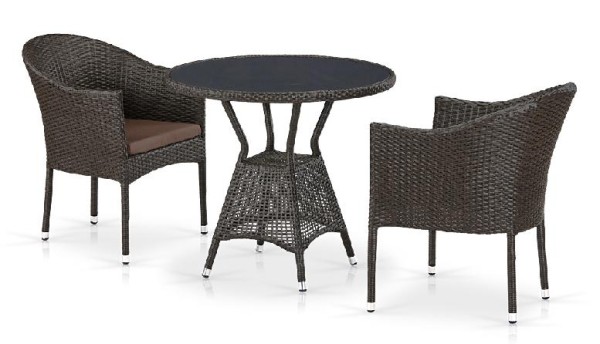 Комплект плетеной мебели AFINA из иск. ротанга T707ANS/Y350-W53 Brown 2Pcs купить в Сочи