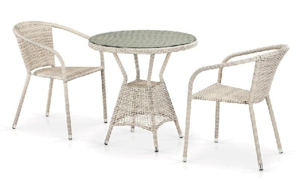 Комплект плетеной мебели AFINA из иск. ротанга T705ANT/Y137C-W85 Latte 2Pcs купить в Сочи