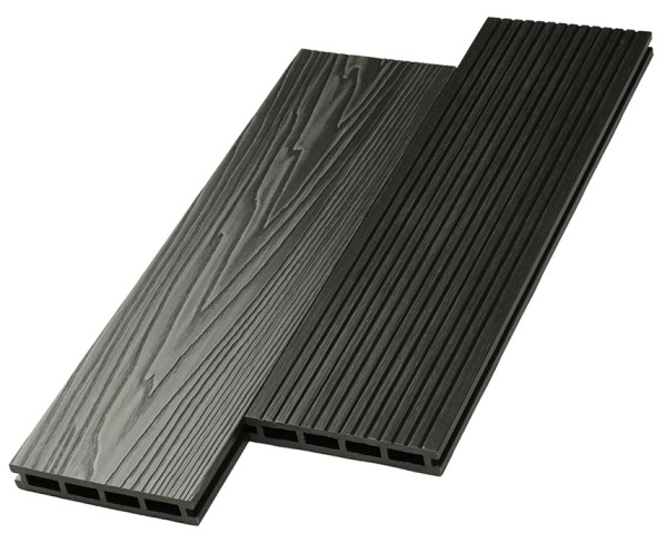 Террасная доска ДПК NanoWood двусторонняя New 3D тиснение + вельвет Графит купить в Сочи