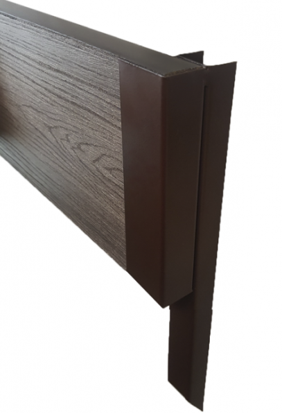 Угловой элемент металлический для досок грядок из ДПК 225мм Коричневый купить в Сочи