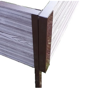 Угловой элемент металлический для досок грядок из ДПК 300мм Коричневый купить в Сочи