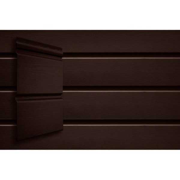 Виниловый сайдинг Grand Line Double-Брус Тёмный Дуб купить в Сочи