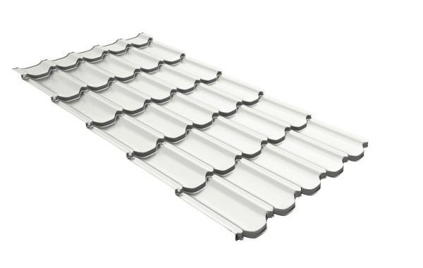 Металлочерепица квинта плюс с 3D резом 0,5 Satin RAL 9003 сигнальный белый купить в Сочи