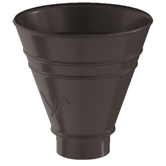 Водосток Aquasistem, система 125x90 - Воронка водосборная круглая RR 32 Тёмно-Коричневый купить в Сочи