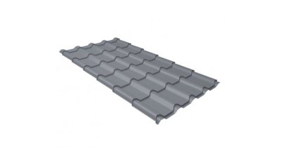 Металлочерепица камея 0,45 PE RAL 9006 бело-алюминиевый