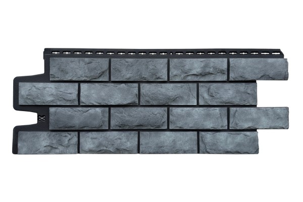 Фасадные панели Grand Line Колотый Камень Антрацит, Шов черный купить в Сочи