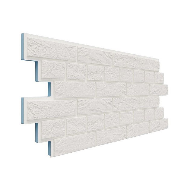 Фасадная термопанель Доломит Венецианский кирпич 20 мм Белоснежный купить в Сочи